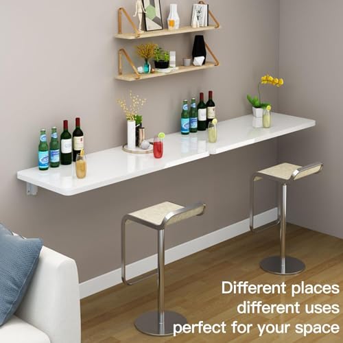 Table pliante murale en bois | Bureau rabattable gain de place - 3
