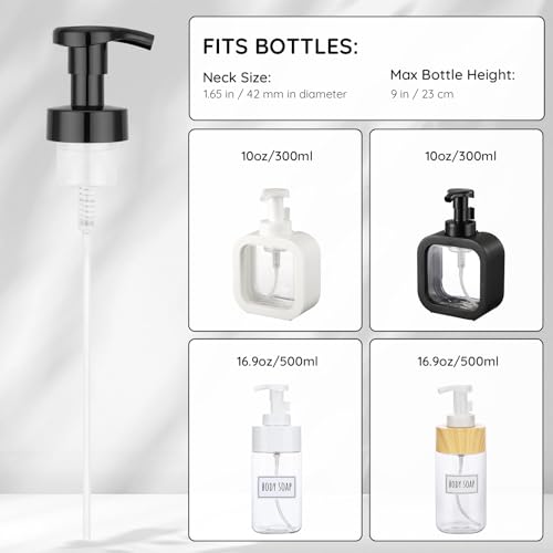 Image of Segbeauty 3pcs Black Foaming Hand Soap Dispenser Bottle Pump Head, Foam Kitchen Soap Dispenser Pump Replacement for Bathroom Shampoo Foamer Bottle, 40 Thread Size Hand Dish Foaming Bottles Pumps