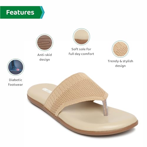 Image of ORTHO JOY Fancy doctor slippers | Comfortable flat sandals for women stylish