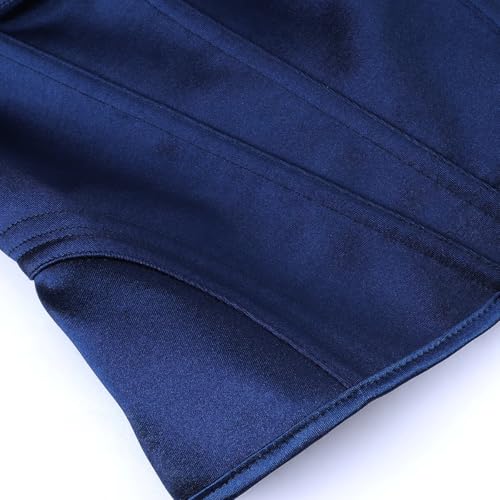 Image of Satin Corset Tops for Women Strapless Bustier Sweetheart Neckline Boned Bodice Bridal Lingerie Party Clubwear