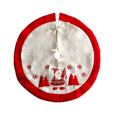 Levoberg - Falda de árbol de Navidad, con bordado, decoración de árbol de Navidad, 90 cm Cover