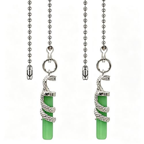 Image of Cobra Pattern Ceiling Fan Pull Chain,Pull Chain Extension Glow in The Dark,12in Fan Pull Chain Pendant,Ceiling Fan Chain Extender with Beaded Fluorescent Light Chains Ornaments, 2PCS