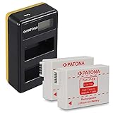 PATONA 2X LP-E8 Baterias con Cargador Doble LCD Compatible con Canon EOS 700D 650D 600D 550D Kiss X5 X6i Rebel T3i T4i T5i