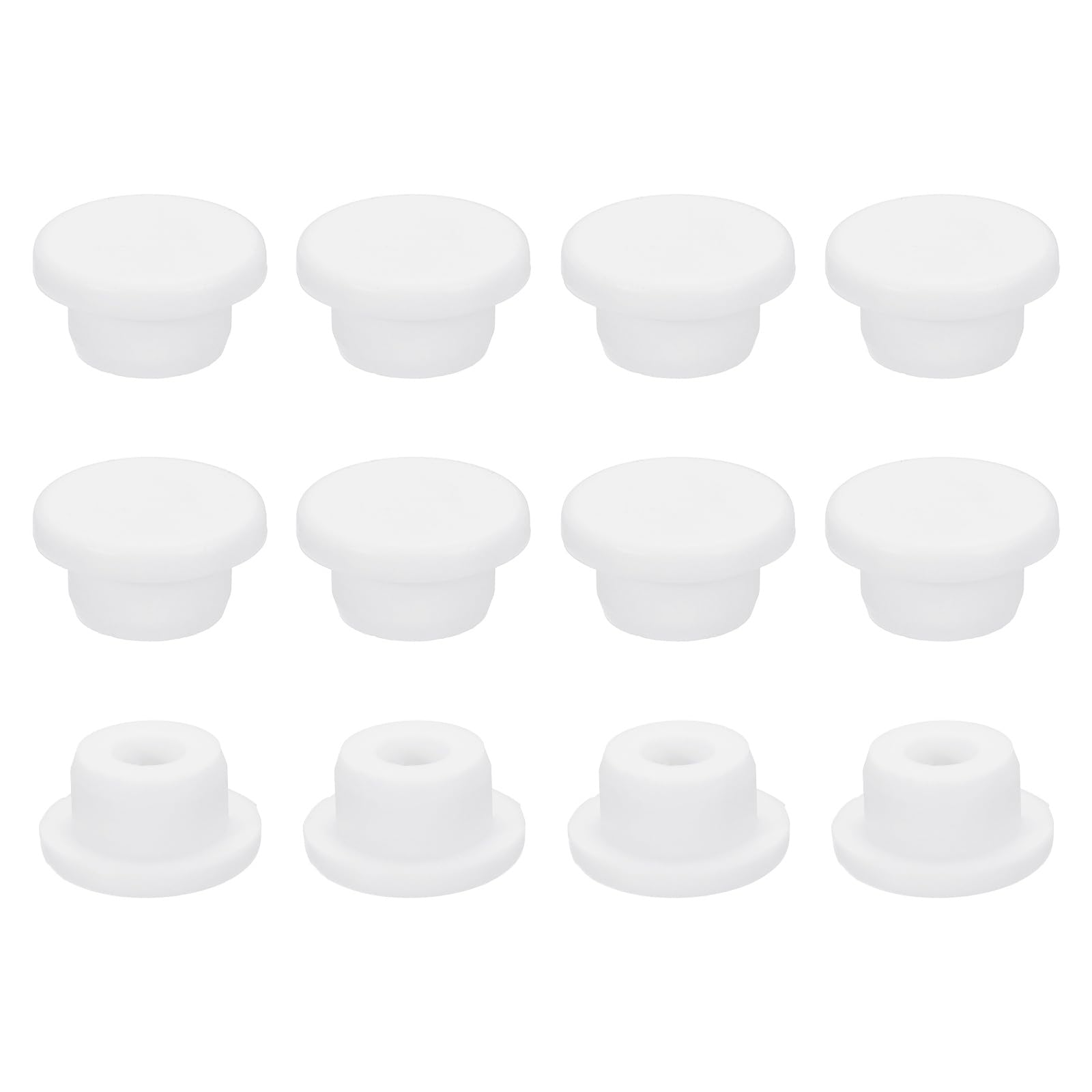 sourcing map 35Pcs Silicone Hole Plug 19mm, White High Temp T Type Rubber Stoppers for 18-18.8mm Hole, Waterproof Button Hole End Covers for Powder Coating, Sealing Plugs, Pipe Holes