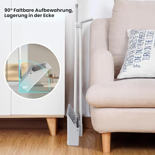 BUUROOHM Besen- und Kehrschaufel-Set für Zuhause, mit langem Griff, 104 cm/127 cm, Kehrschaufel, Kombi-Set für Zuhause, Küche, Zimmer, Büro, Lobby, Boden, Innen- und Außenbereich, aufrechter