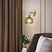 Cerdeco Vintage Wall Sconce with Green Leaf Glass Shade,180°Adjustable Arm and Golden Base,Modern Indoor Wall Light Lighting for Bedroom