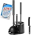 FORASTO 3 in 1 Toilet Brush and Plunger Set,Toilet Bowl Brush Plunger Set,Toilet Brush Plunger Combo,Cleaning Brush,Cleaning Supplies, Crevice Cleaning Brush, Bathroom Cleaning Tools