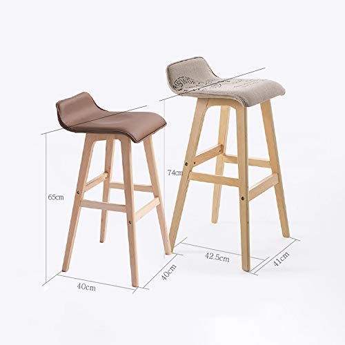 Chaise de bar design nordique en bois massif premium 74 cm