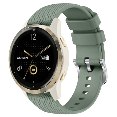 Strap Compatible with Garmin Venu 2S/Venu 3S/Forerunner 265S/255S/255S Music/Vivoactive 4S/Vivomove 3S 18mm Soft Silicone Replacement for Garmin Venu 2S/3S (Cactus)