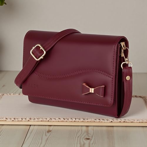 Image of ALSU Women's Sling Bag | Cross body bag| Side bag| Credit car slots| zipper pockets| detachable straps| adjustable straps| daily use| phone pockets