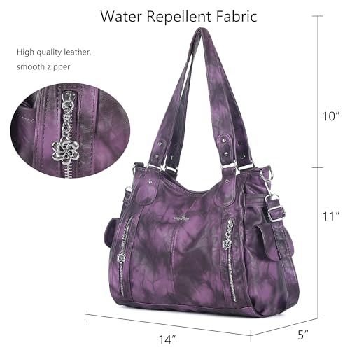 Image of Angel Kiss Handbags for Womens Top-Handle Hobo Purse Roomy Casual Shoulder Bags PU Tote Satchel Purse for Women