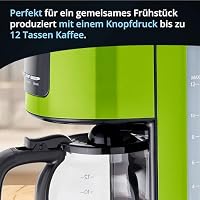 KHG Kaffeemaschine KA-184 (L) in Grün, 12 Tassen, 1,5L, 900W, Abschaltautomatik, Permanentfilter, Glaskanne und Filterhalter spülmaschinengeeignet, Timer-Funktion, LCD-Display, Tropfstopp – Ansicht 5