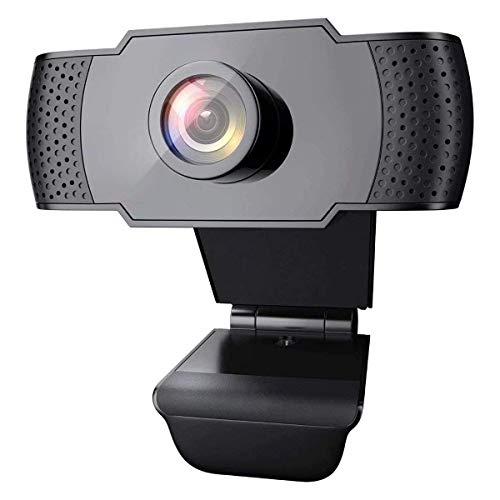 QWER Webcam, 1080P Full HD PC-Skype-Kamera, Webcam mit Mikrofon, für Laptops / Desktop-Computer, Online-Video, Remote-Konferenz, Videoanrufe,