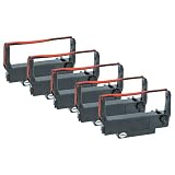 vhbw 5x nastro inchiostrato compatibile con Epson TM-U220B, TM-U210B, TM-U220A, TM-U210D stampante ad aghi - nero, rosso