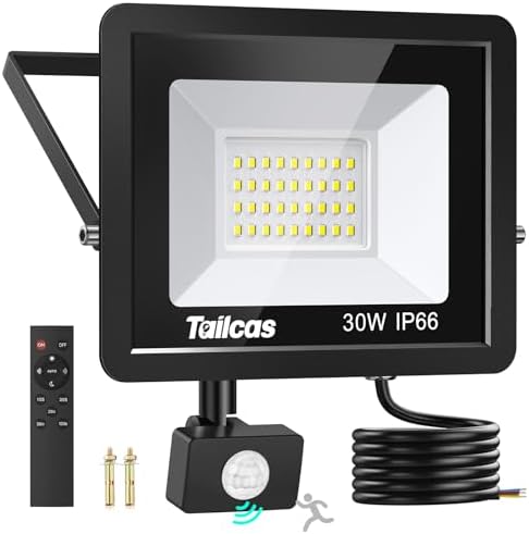 Security Lights Outdoor Motion Sensor 30W, 2700LM 6500K PIR Secur...
