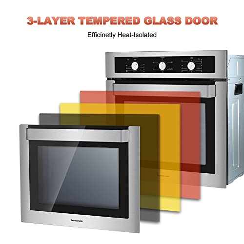 Thermomate 24" Built-In Electric Single Wall Oven Esms605 With 30“ Built In Gas Cooktop Ghss775 #TOP2