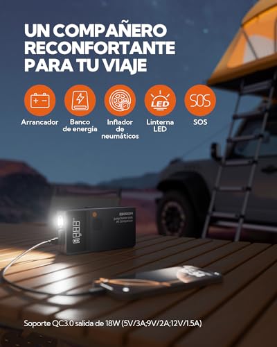 Batería Descargada Solución con Arrancador de Coche y Compresor de Aire 6