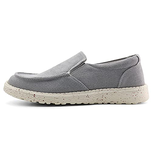 Firelli Womens Casual Slip-On Canvas Loafer Walking Flat Shoes (7,Grey) #TOP28