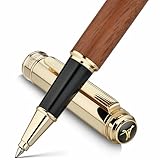 MCNTEIK 316 Luxury Journaling Pen, Nice Natural Wood for Writing, 24K Gold Accents, Schmidt refill, Fancy Rollerball, Gift Set for Men & Women, Executive & Professional Christmas Office, Pens-Rosewood