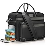 MATEIN Laptop Bag with Insulated Lunch Compartment, 16 Inch Mens Briefcase with USB C Port, Water Resistant Anti Theft Business Laptop Messenger Shoulder Bags, Computer Carrying Case for Office, Black