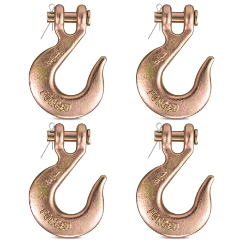 4 Pack, 1/4 Clevis Slip Hook, 2, 750 Lbs Heavy Duty Chain Hooks