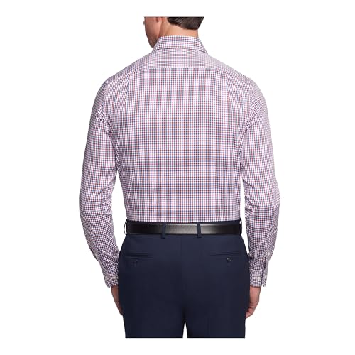 Tommy Hilfiger Men's Regular Fit Non Iron Tattersall, Rouge, 15.5/32-33 - image 2