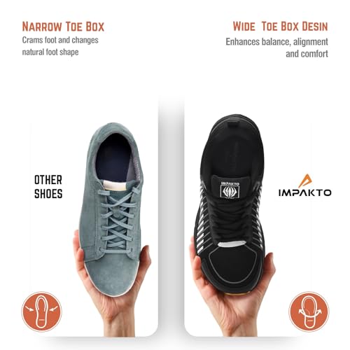 Image of Impakto Barefoot Shoes for Men | Lightweight & Superior Grip | Running & Training Shoes with Wide Toe | Non-Marking Sole for Court Games | Anti-Slip Grip, Everyday Wear for Gym | Jogging & Yoga Shoes