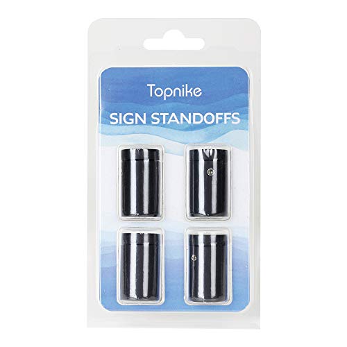 Topnike Side Clamp Standoffs 3/4" X 1" Black Aluminum, Edge Grip Standoffs For Glass, Burglarproof Sign Standoff, Standoffs Hardware, For Acrylic, Glass, Pvc, Glass Panel With 2Pcs Spacers, Pack Of 4 #TOP7