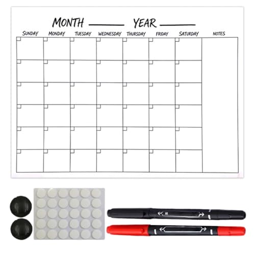 Calendario de pared con juego de 12 hojas de cinta doble cara e imán