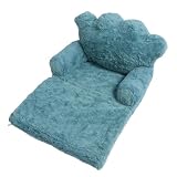 Zisemeil 2 in 1 Flipsofa Grün Klappsofa Krone Süße Weiche Plüsch Kindersofa Bett Mädchen Heimschule Kindergarten (2 Tier)