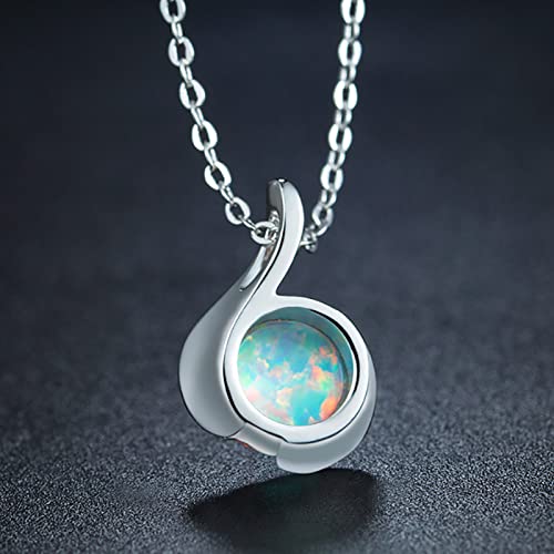 Collier opale pour femme, pendentif tendance, idée cadeau mode - 4