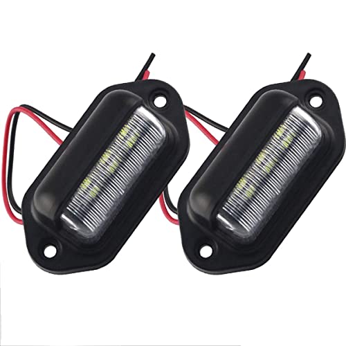 2 Unids LED Placa de Matrícula Etiqueta de Luz Universal 6 SMD2835 Conveniencia Cortesía Puerta Paso Luz de la lámpara para Remolques RV camiones Cover