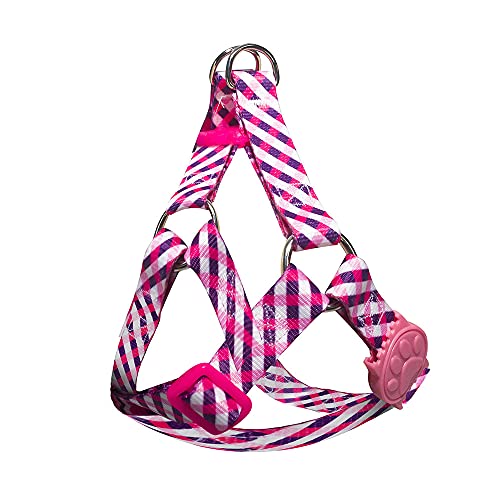 Conjunto Peitoral Ajustável Premium para Cachorros com Guia Pink & Purple M
