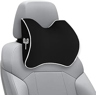 Grin Health Orthopedic Car Neck Rest Pillow – Large Curve | Contour Design for Medium Head-to-Seat Gaps | Memo-Active Foam Cervical Support for Comfortable Driving – Black