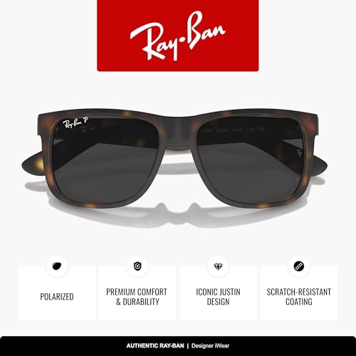 Image of Ray-Ban RB4165F Justin Classic Square Sunglasses for Men