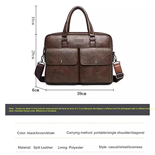 Briefcases Messenger Bags Laptop Bag Men Bag Genuine Leather MenBriefcases Shoulder Messenger BagComputer Handbags Brown Office Bags2