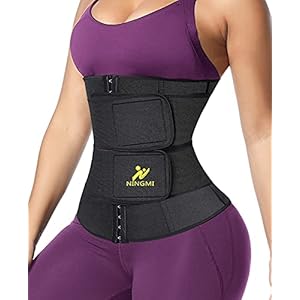 NINGMI Sauna Waist Trainer for Women – Workout Sweat Waist Trimmer Womens Corset Waste Belly Belt Tummy Stomach Wrap Gym