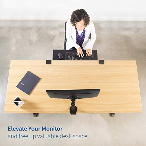 VIVO Black Ultra Wide Screen TV and Monitor Desk Mount, Adjustable Height and Tilt Stand for Screens up to 42 inches, STAND-V101C