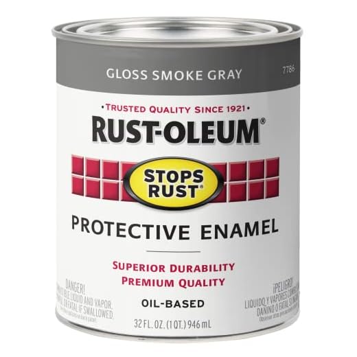 Rust-Oleum 7786502 Protective Enamel Paint Stops Rust, 32-Ounce, Gloss Smoke Gray