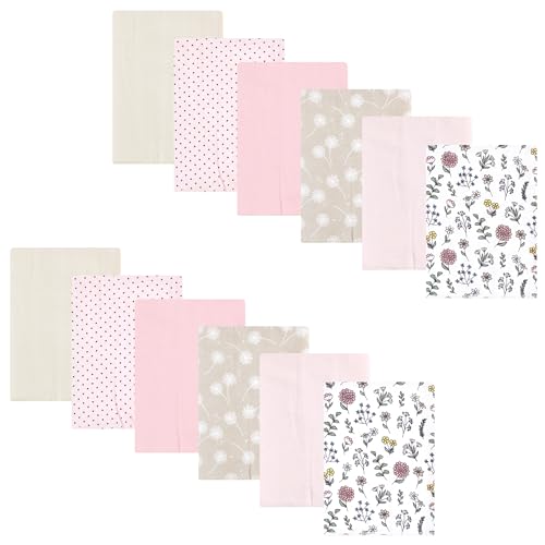 Image of Hudson Baby Unisex Baby Flannel Burp Cloth 12pk, Dandelion Wish, One Size