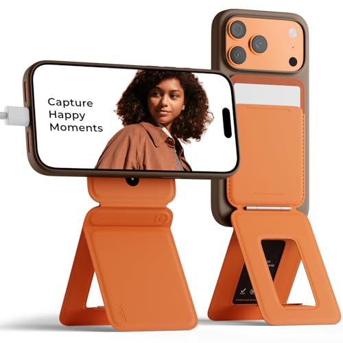 Image of MOFT Phone Tripod Wallet for iPhone, Mulit-Angles, Lightweight & Portable Phone Stand, MOVAS Vegan Leather Magnetic Wallet, Strong Magnets, NFC Card Holder,Travel Essential, Sunrise (with Card Slot)