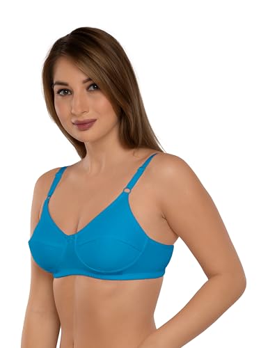 Image of Daisy DEE Women's Cotton Seamed Non-Wired Regular Straps Full Coverage Non-Padded Bra - NSHTL