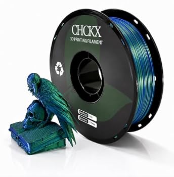 CHCKX Dual Color Silk PLA 3D Printer Filament,1kg (2.2lbs), Blue Green