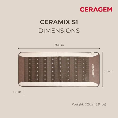 Image of CERAGEM Ceramix S1 Ceratonic Mat | Radiant Far Infrared Heat Therapy Mat for Improved Sleep, Circulation, and Pain Relief | Made with Healthful Loess and Serpentine Jade