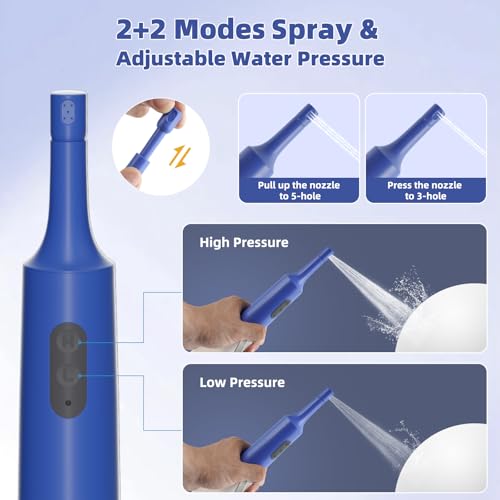 Image of Hibbent Portable Bidet for Travel, High Pressure Electric Handheld Bidet Sprayer, 350-550ML Expandable Bottle for Personal Hygiene, USB-C Rechargeable Waterproof, Travel Sprayer for Women & Men, Blue