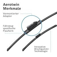 BOSCH Wischerblatt Aerotwin A027S vorne 3397014027 Kompatibel mit: AUDI Q4 Sportback, Q4 SUV, SKODA ENYAQ iV Coupe, VW ID.4, ID.5 – Ansicht 5