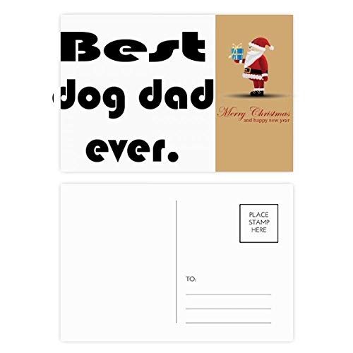 Lot de 20 cartes postales Best Dog Dad Ever avec citation du Père Noël pour papa chien