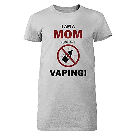 I Am A Mom Against Vaping Grå Klänning Lång Kvinnors T-shirt Storlek S Grey Dress Long Women's Tee Size S