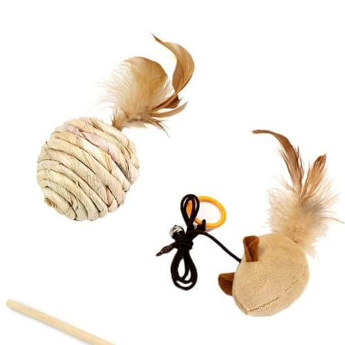 Juguetes para gatos de interior Tiny Pawprints kit de 7 varitas con plumas interactivas 7