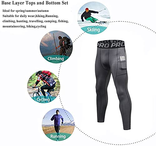 Yushow 2 Pack Men's Compression Pants Running Tights Workout Leggings, Summer Cool Dry Technical Sports Baselayer #TOP6